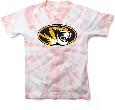 Wes & Willy Girls' Missouri Logo Circle Tie Dye T-shirt