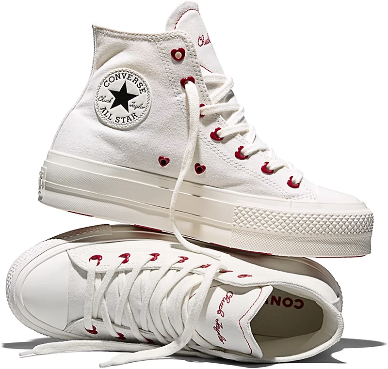 Converse Women’s Chuck Taylor All Star Hearts Hi Lift VDay Shoes