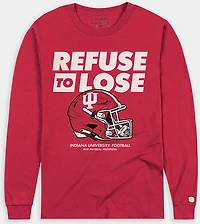 Homefield Men's Indiana University Refuse to Lose Football Helmet Long Sleeve T-shirt