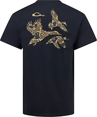 Drake Men's Waterfowl Old School Camo Ducks Graphic T-shirt