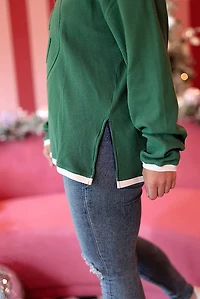 Jadelynn Brooke Women's Embossed Effortless Long Sleeve Crew Graphic Pullover