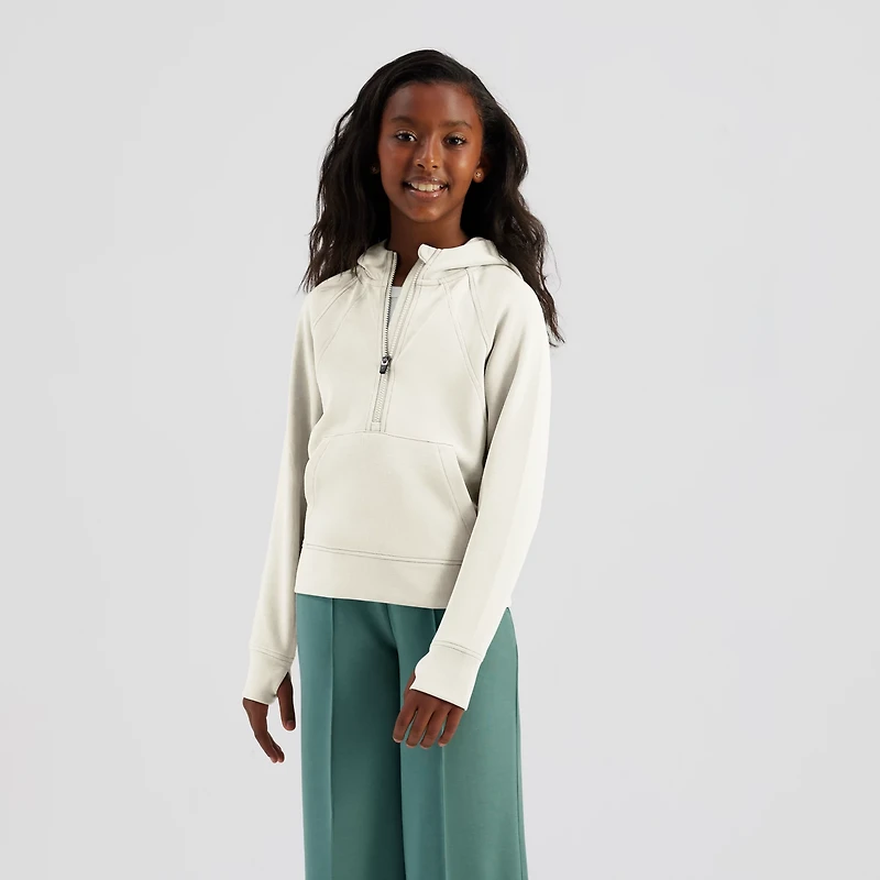 Freely Girls' Sandwashed Lux 1/2-Zip Hoodie