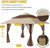 Mosaic 13 ft x 13 ft Triple Pagoda Gazebo Canopy