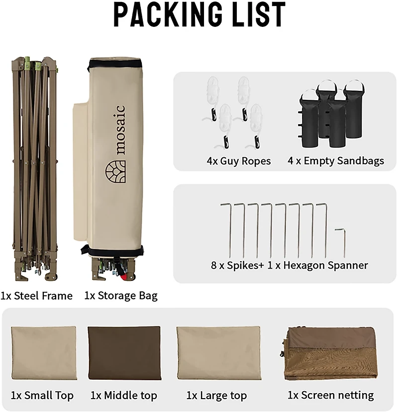 Mosaic 13 ft x 13 ft Triple Pagoda Gazebo Canopy