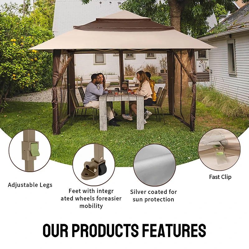 Mosaic 13 ft x 13 ft Triple Pagoda Gazebo Canopy