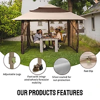 Mosaic 13 ft x 13 ft Triple Pagoda Gazebo Canopy