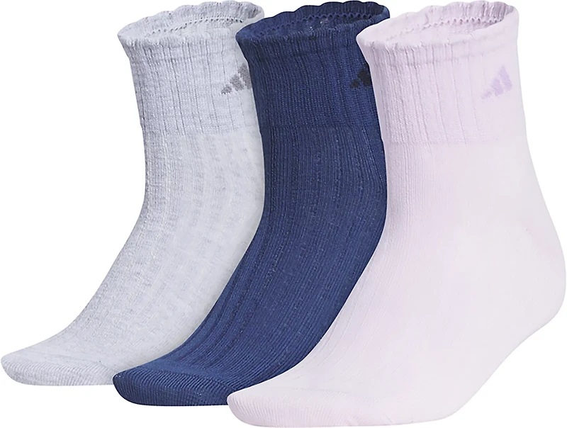 adidas Sport Scalloped Quarter Socks 3-Pack