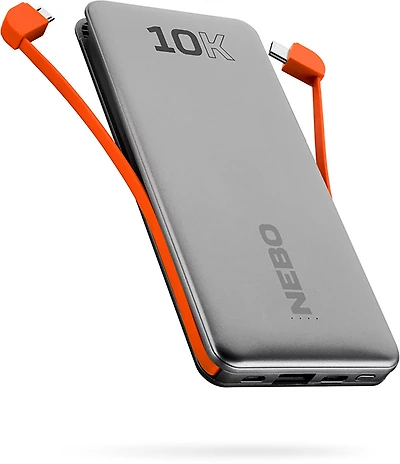 NEBO 10k Power Bank With Integrated Cables