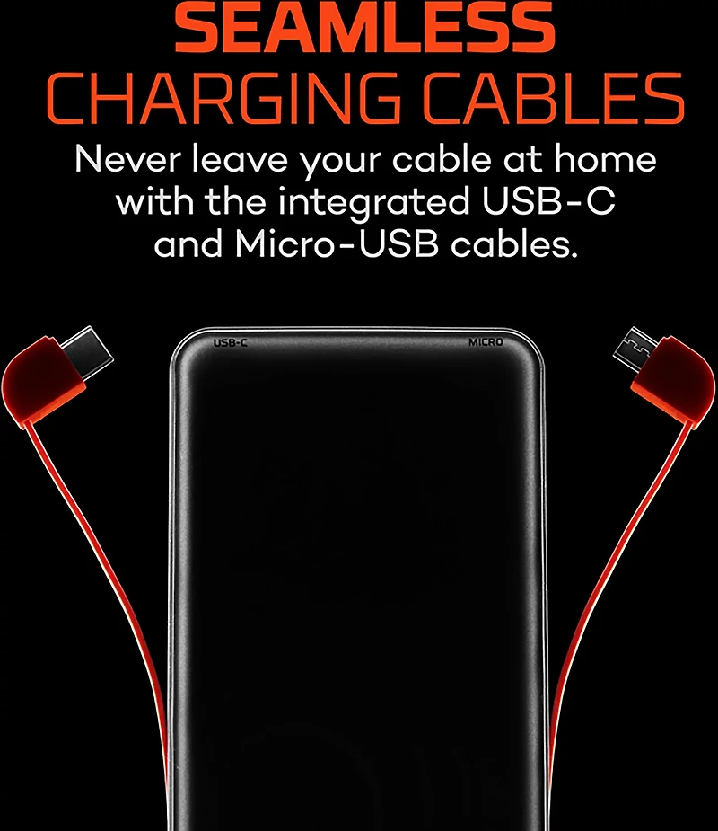 NEBO 10k Power Bank With Integrated Cables