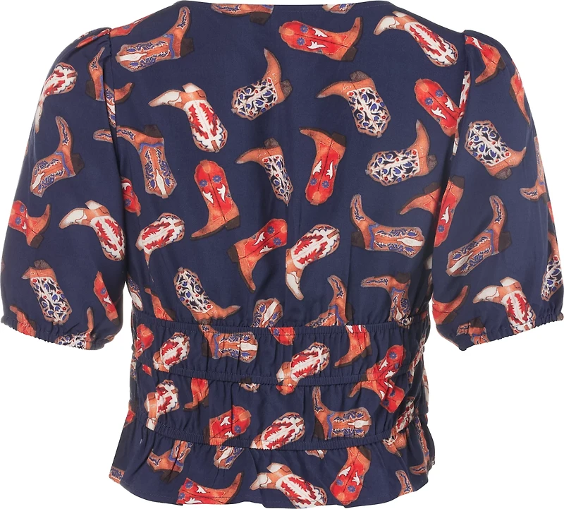 Wrangler Women's Boots Dress Set Short Sleeve Top
