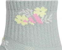 adidas Girls' Cushioned Graphic Quarter Socks 6-Pack