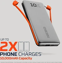 NEBO 10k Power Bank With Integrated Cables