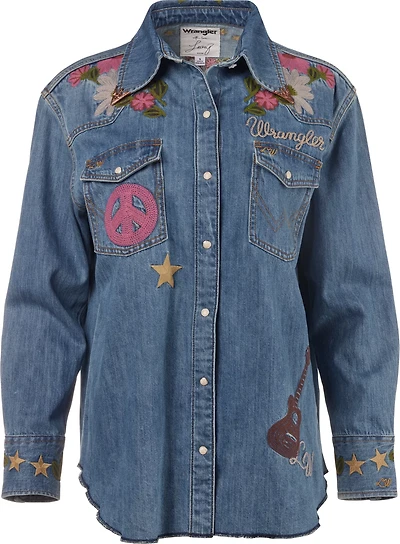 Wrangler Women's Lainey Wilson Embroidered Denim Long Sleeve Shirt