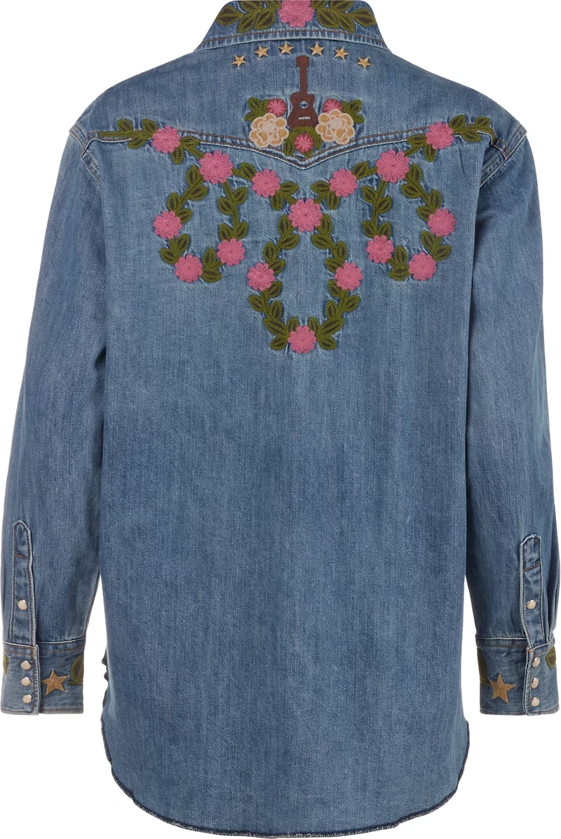 Wrangler Women's Lainey Wilson Embroidered Denim Long Sleeve Shirt