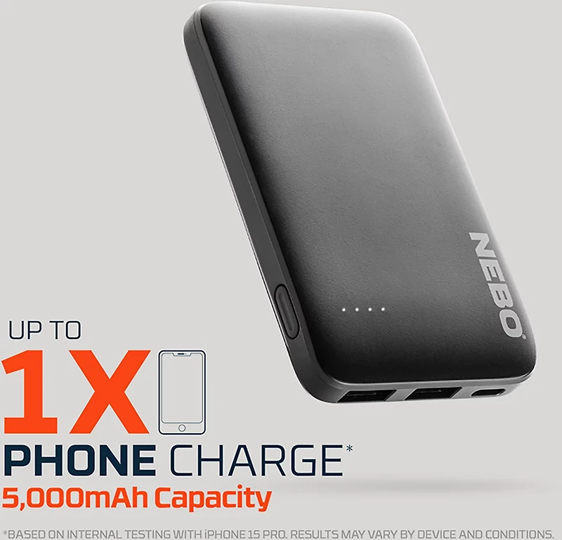 NEBO 5000mAH Rechargeable Power Bank