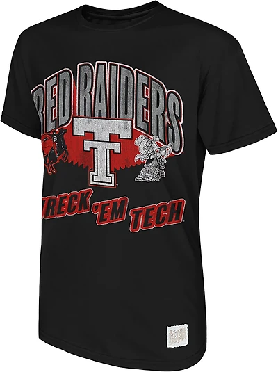 Retro Brand Men's Texas Tech University School Arch Over Primary Logo Graphic T-shirt