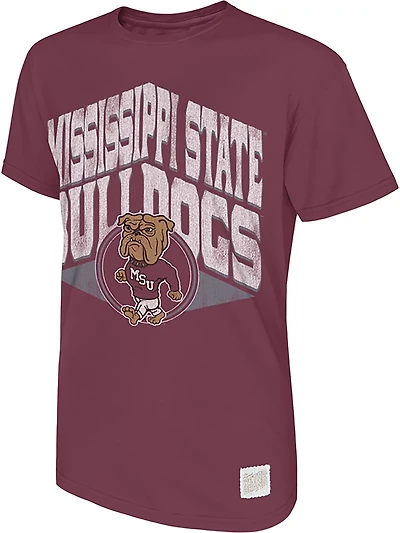Retro Brand Men's Mississippi State University School Logo Over Team Circle Graphic T-shirt