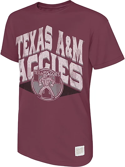 Retro Brand Men's Texas A&M University School Logo Over Team Circle Graphic T-shirt