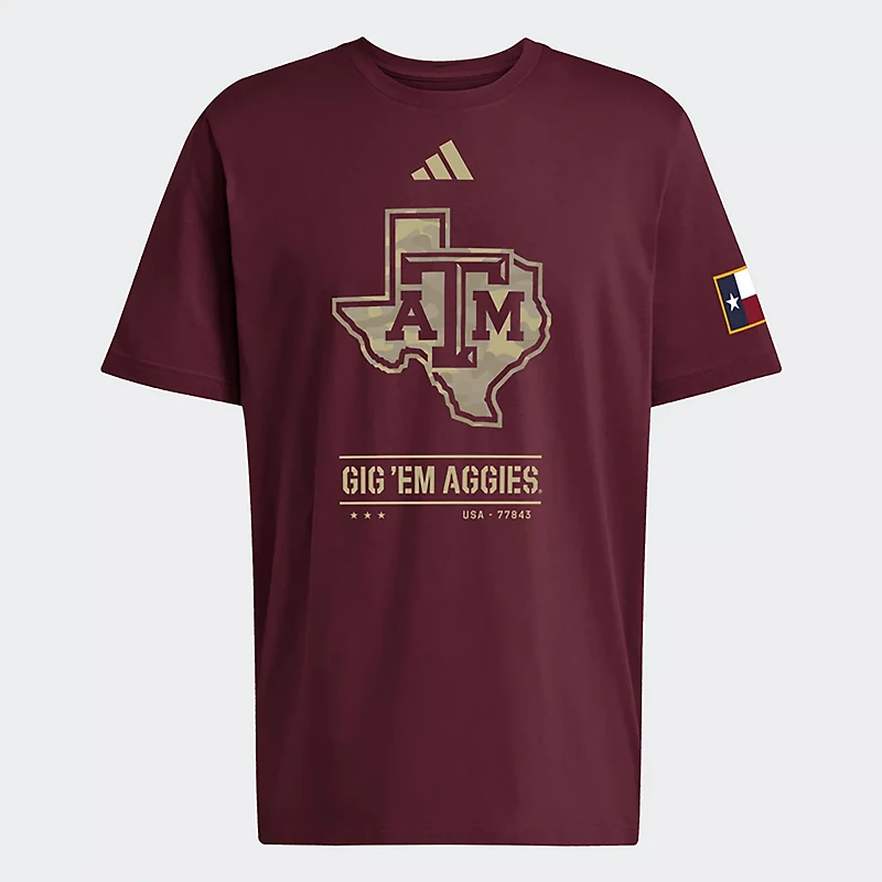 adidas Men’s Texas A&M University Salute To Service State Logo Strategy T-shirt