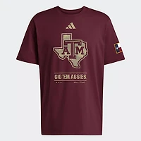adidas Men’s Texas A&M University Salute To Service State Logo Strategy T-shirt