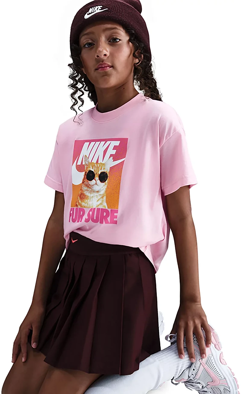 Nike Girls' Sportswear Photo Cute Animal Graphic T-shirt