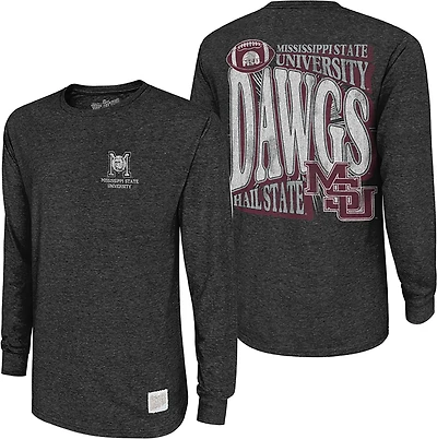 Retro Brand Men's Mississippi State University School Football Slogan DS Long Sleeve Graphic T-shirt