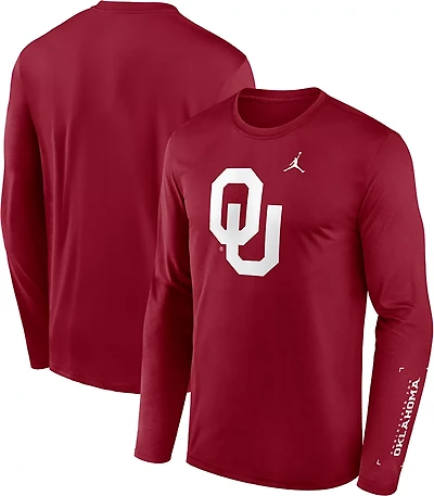 Jordan Men's University of Oklahoma Primary Logo DF Legend Long Sleeve Graphic T-shirt