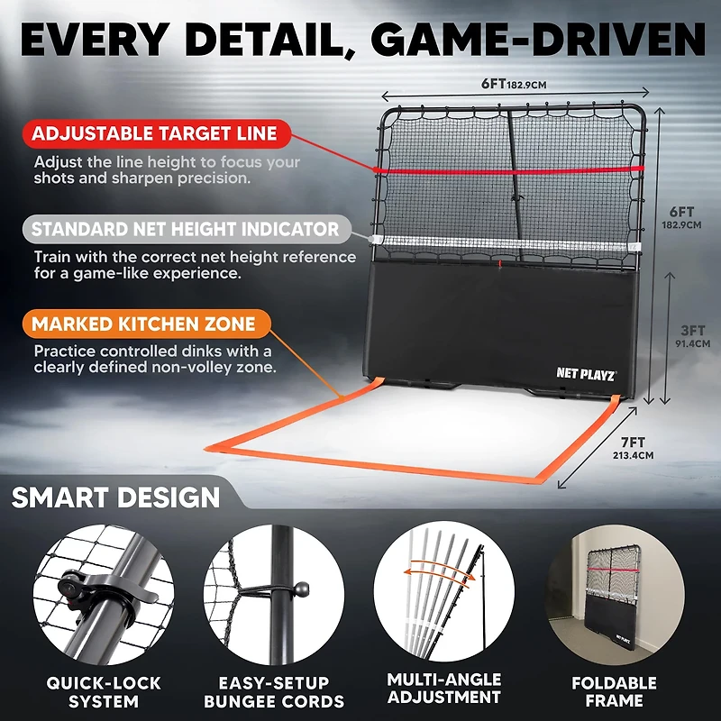 NetPlayz 6 ft Pickleball Rebounder