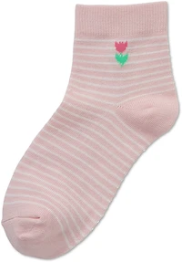 BCG Girls' Florals and Stripes Quarter Socks 6-Pack
