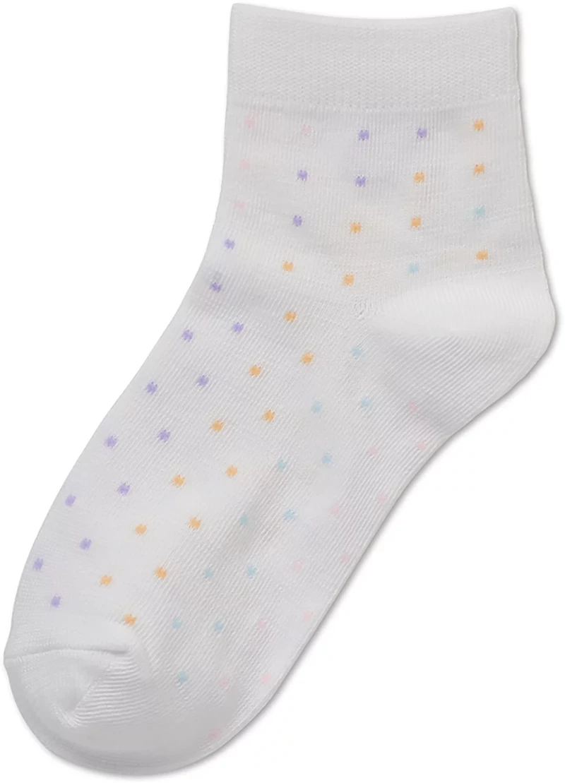 BCG Girls' Florals and Stripes Quarter Socks 6-Pack