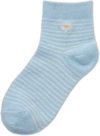 BCG Girls' Florals and Stripes Quarter Socks 6-Pack