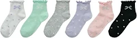 BCG Girls' Bows and Ruffles Quarter Socks 6-Pack