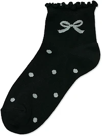 BCG Girls' Bows and Ruffles Quarter Socks 6-Pack