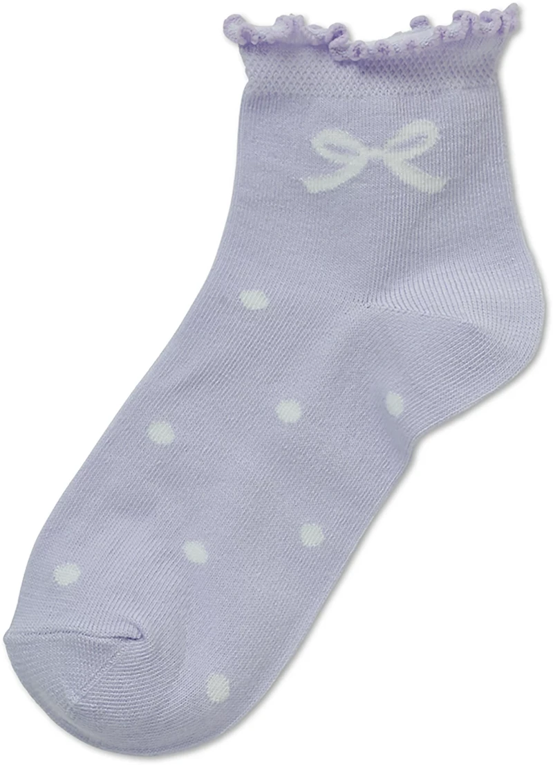 BCG Girls' Bows and Ruffles Quarter Socks 6-Pack
