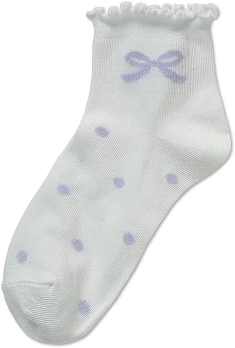 BCG Girls' Bows and Ruffles Quarter Socks 6-Pack
