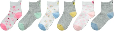 BCG Girls' Spring Icon Tab Quarter Socks 6-Pack