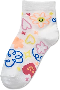 BCG Girls' Rainbows and Sunshine Quarter Socks 6-Pack
