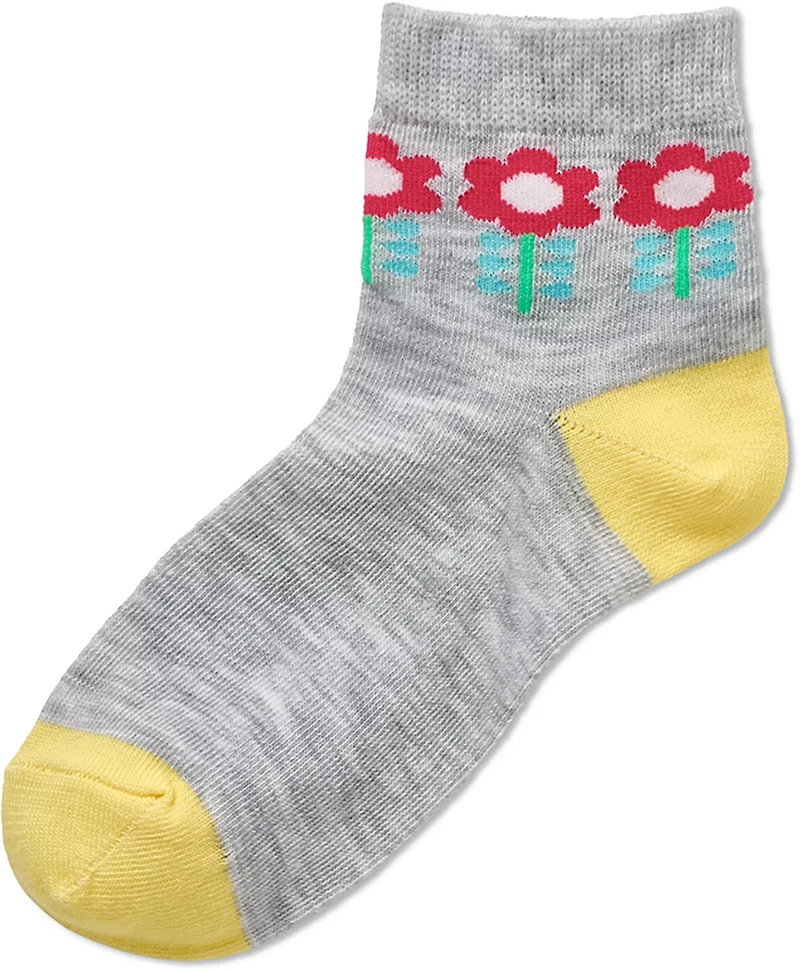 BCG Girls' Rainbows and Sunshine Quarter Socks 6-Pack