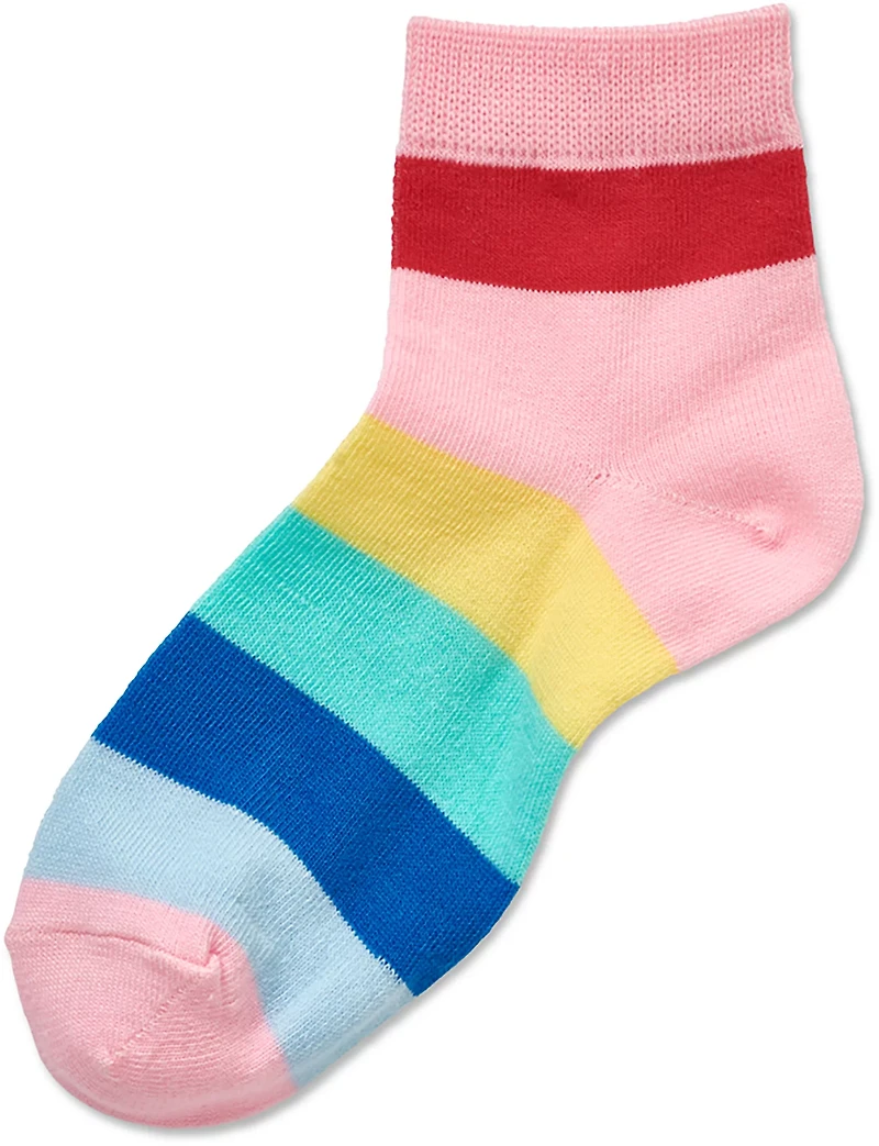 BCG Girls' Rainbows and Sunshine Quarter Socks 6-Pack
