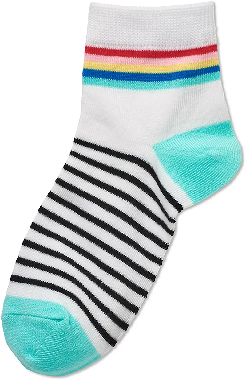 BCG Girls' Rainbows and Sunshine Quarter Socks 6-Pack