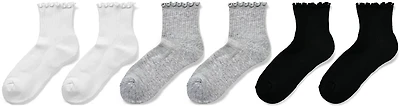 BCG Women's Sporty Ruffle Quarter Socks 6-Pack