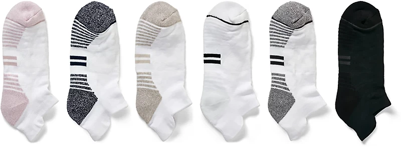 BCG Women's Anti-Friction Abstract Tab No Show Socks 6-Pack