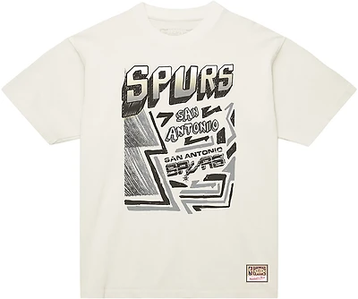 Mitchell & Ness Men's San Antonio Spurs Sidewalk Sketch Graphic T-shirt