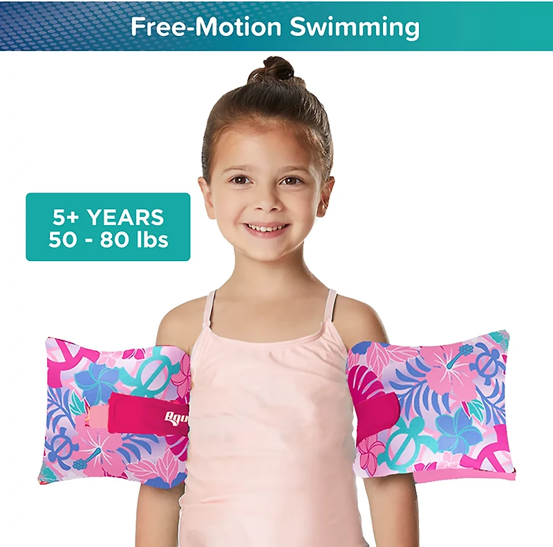 Aqua Leisure Girls’ Floateeze Pink Turtles Arm Bands