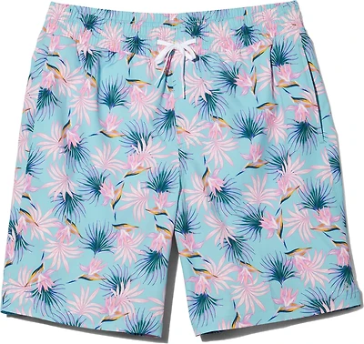 O'Rageous Men's Floral Leaf Printed E Boardshorts with Solid Waistband 8 in.