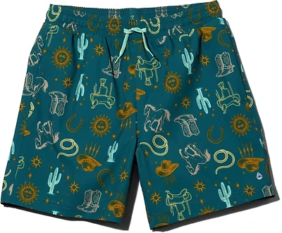 O'Rageous Boys' Western Printed Volley Lined Swim Shorts