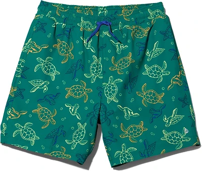 O'Rageous Boys' Turtle Printed Volley Lined Swim Shorts