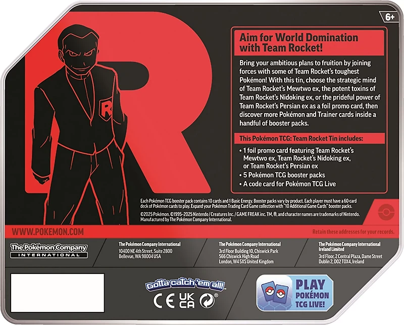 Pokemon Team Rocket Tin