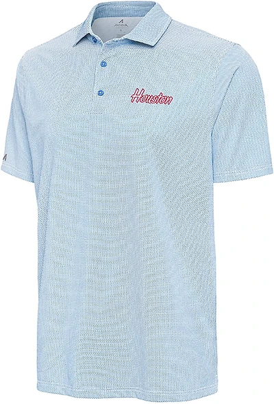 Antigua Men's Houston Cougars School Script Pave Polo Shirt