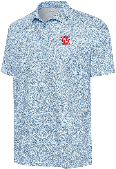 Antigua Men's Houston Cougars Primary Logo Field Ditsy Polo Shirt